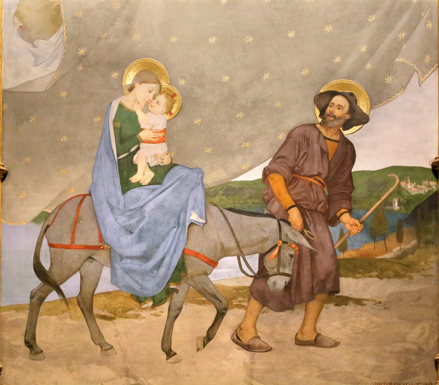 16-Modesto Faustini - decorazione plastico. Fuga in Egitto - Santuario della Santa Casa di Loreto - dettaglio